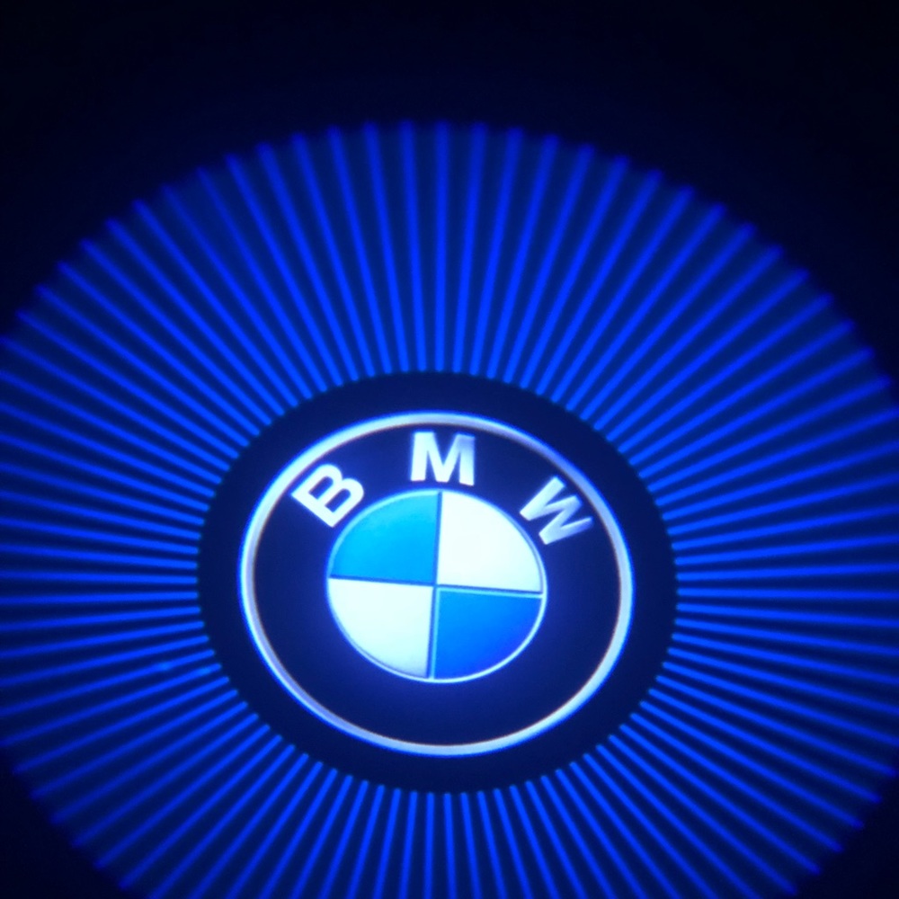 BMW 2x cars logo wireless door lights led shadow